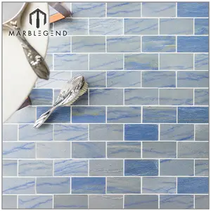 Модульный дизайн стен синий макауба полированная каменная мозаичная плитка