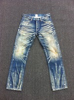 Lotfeel Jeans en denim selvedge japonais de haute qualité, lavage vintage, effet usé, denim selvedge