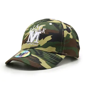 Modieuze camouflage cap voor jacht en vissen 3D borduren logo baseball cap groothandel