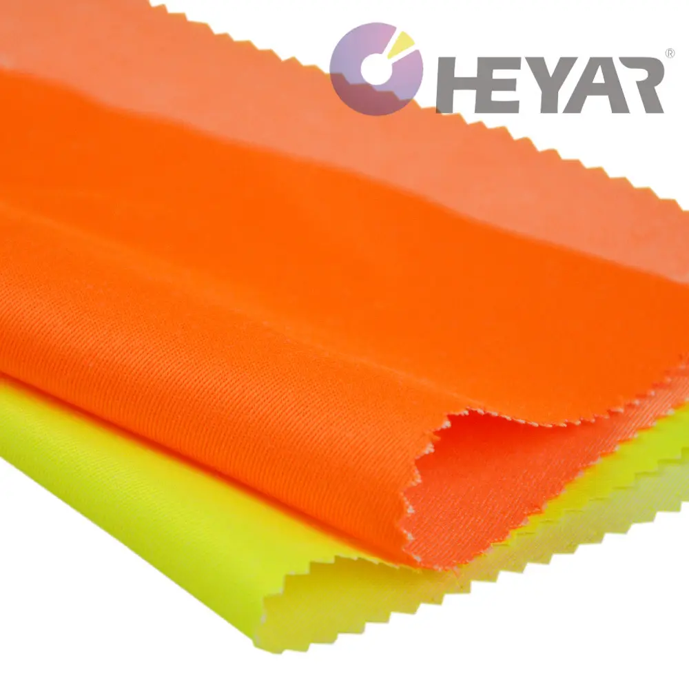 Algodão poly sarja neon laranja tecido amarelo neon