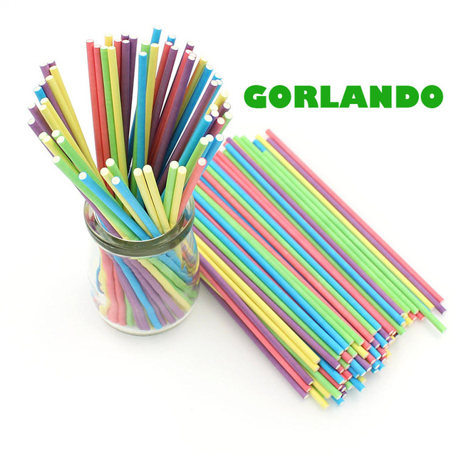 Wholesale Colorful Lollipop Stick 15CM Paper Cake Pop Sticks