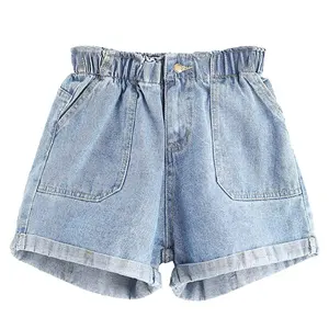 Goedkope Prijs Vrouwen Jeans Denim Shorts Met Elastische Tailleband