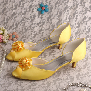 Fiore giallo Delle Donne <span class=keywords><strong>Scarpe</strong></span> <span class=keywords><strong>Tacco</strong></span> <span class=keywords><strong>Basso</strong></span> Big Size 42 - Product Image 1