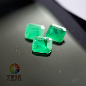 Doğal Kristal Sekizgen <span class=keywords><strong>cut</strong></span> gemstone Sentetik Kolombiyalı Zümrüt 5*7mm Zümrüt kesim