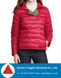 Doble- botonadura de pato para mujer chaquetas abajo, premium chaqueta abajo para el invierno