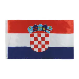 Ukuran Kustom Semua Negara Bendera Dunia Spanduk Hari Nasional Kroasia Pabrik Cina Bendera Promosi Kroasia Murah