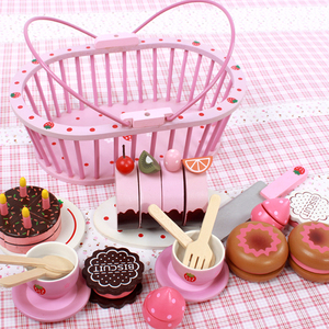 Birthday <strong>Wooden</strong> <strong>Cake</strong> Pretend <strong>Toy</strong>/kids Kitchen Set <strong>Toy</strong> Pretend Play - Product Image 2