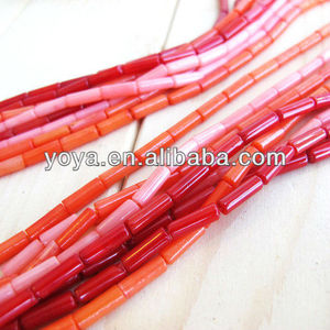 Perline Tubolari in <span class=keywords><strong>Corallo</strong></span> CB8052, Perline Cilindriche in <span class=keywords><strong>Corallo</strong></span> Bambù - Product Image 3