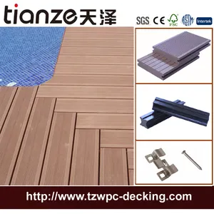 Popular ninguì n descoloramiento durable impermeable wpc decking compuesto plástico de madera del piso