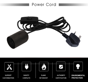 Muối đèn cáp với chuyển đổi <span class=keywords><strong>E14</strong></span> ổ cắm Anh cắm 1.8 m cách nhiệt Đèn dây Muối đèn ổ cắm màu đen - Product Image 3