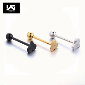 <span class=keywords><strong>Piercing</strong></span> alla lingua in acciaio inossidabile anello con lingua a forma di cuore opaco anelli per capezzoli con bilanciere <span class=keywords><strong>gioielli</strong></span> <span class=keywords><strong>piercing</strong></span> per il corpo - Product Image 3