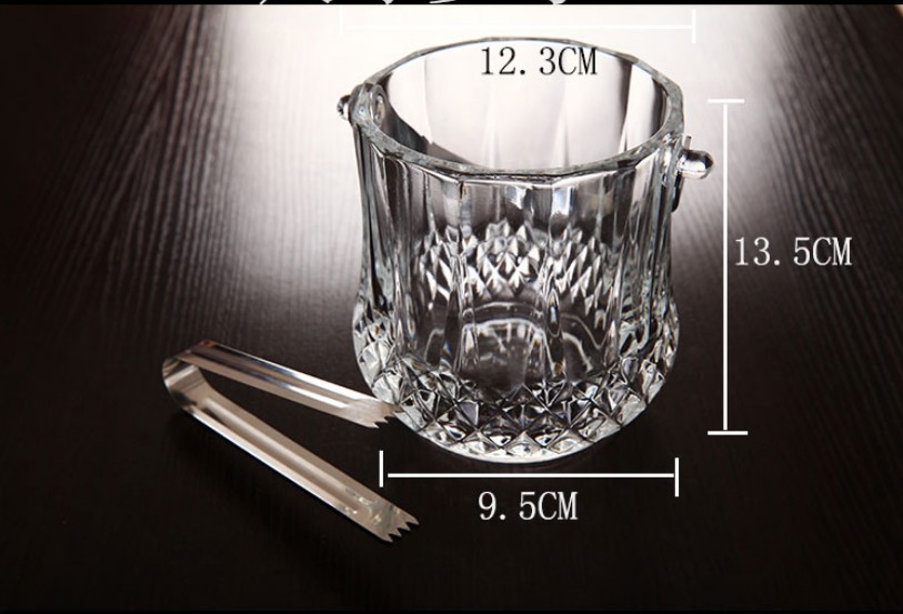 Haonai glassware bucket, glass ice bucket