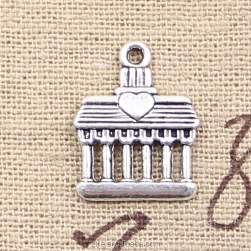 Greek temple charm pendant for jewelry making
