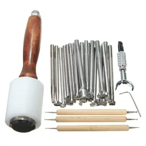 Conjunto de carimbo de ferramentas para artesanato, suprimentos manuais, couro de metal,