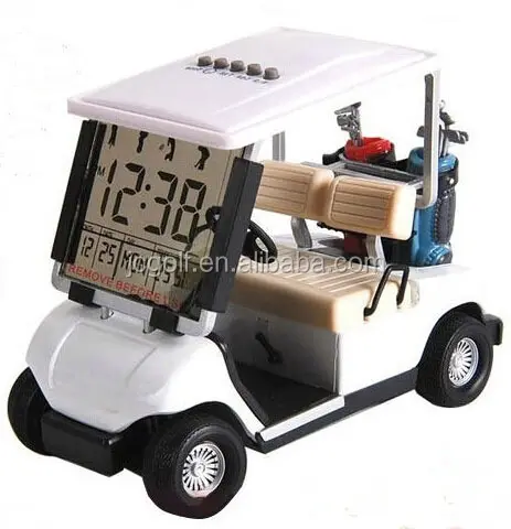 Clock Golf Kereta Miniatur Mobil Mini Keranjang Baru Kolektor Waktu Alarm Jam Desktop
