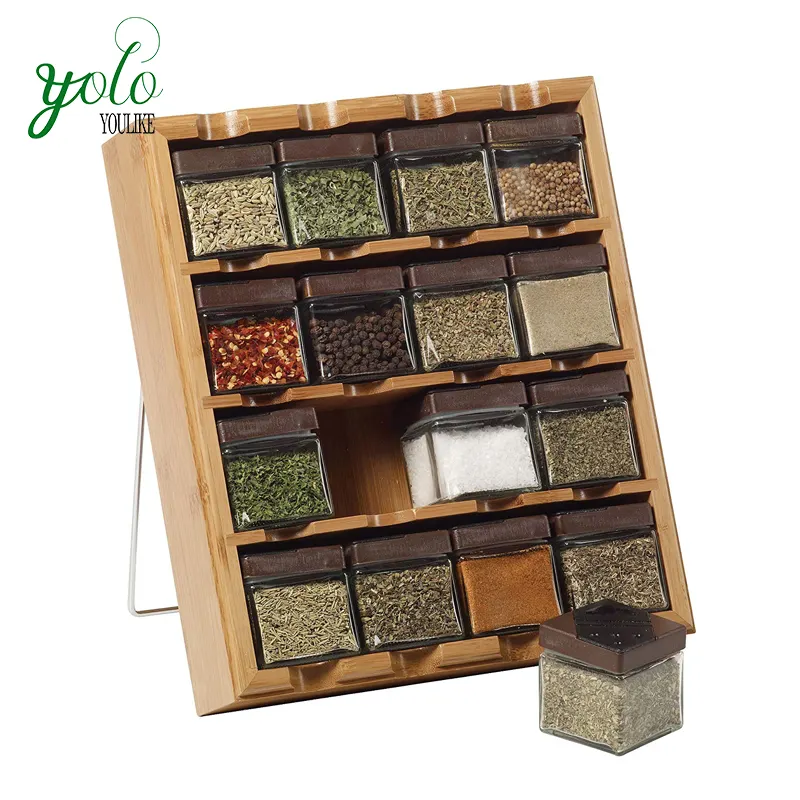 Bambus Inspirationen 16-Cube Spice Rack mit Spice Minen