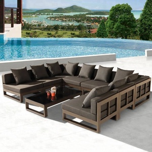 Canapé d'extérieur en aluminium en forme de <span class=keywords><strong>U</strong></span>, design moderne, pour jardin ou piscine - Product Image 2