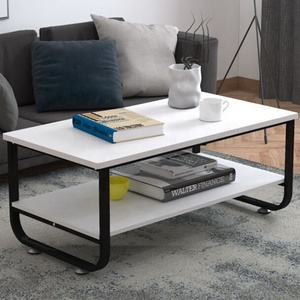Creative U-shaped Angle Steel Wood <strong>Low</strong> <strong>Table</strong> Coffee Tea <strong>Table</strong> - Product Image 1