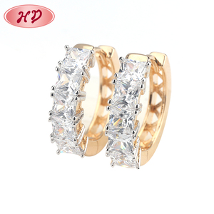 تصاميم أقراط ذهبية مطلية بالبلاتين، أقراط زركونيا صغيرة أنيقة للفتيات - Product Image 5