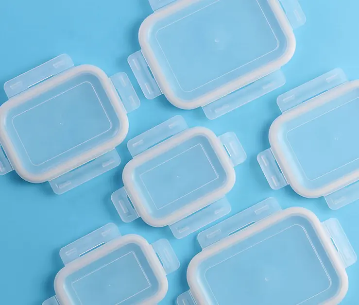 Klip Plastik Transparan Sesuai Pesanan Penutup Kontainer Food Grade Kualitas Baik Desain Cetakan Perumahan Cangkang