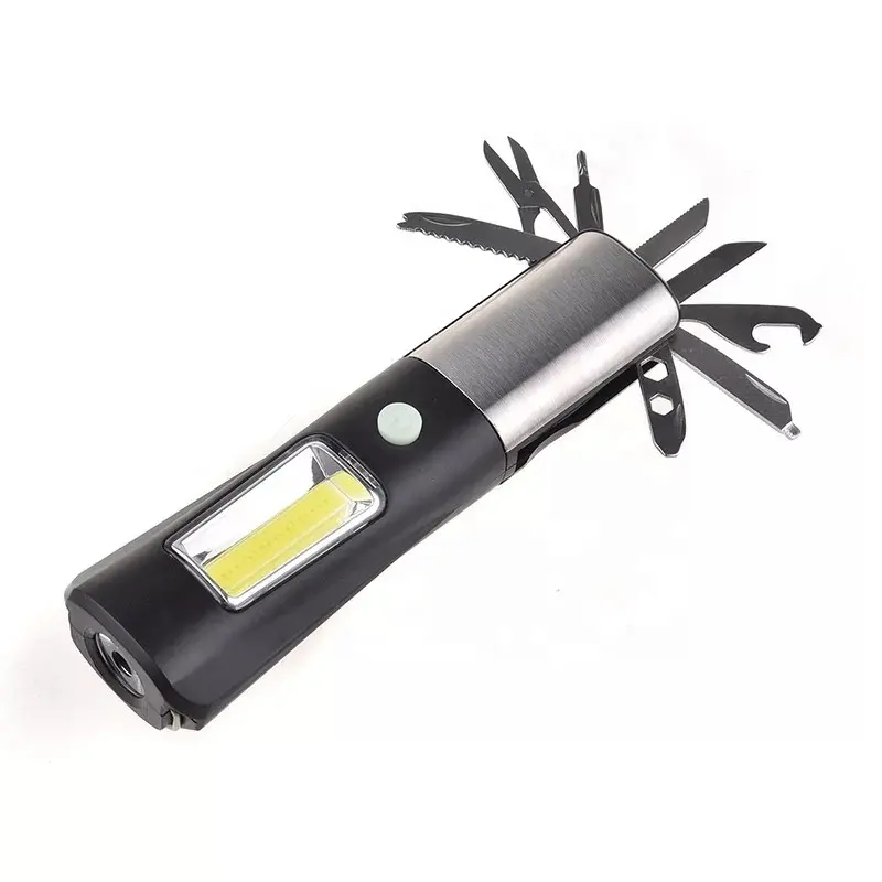 Nieuwe Collectie Multi-Gereedschap Cob Magnetische Led Zaklamp Zaklamp 8 In 1 Emergency Werken Flash Licht Voor Industriële Camping aaa Type