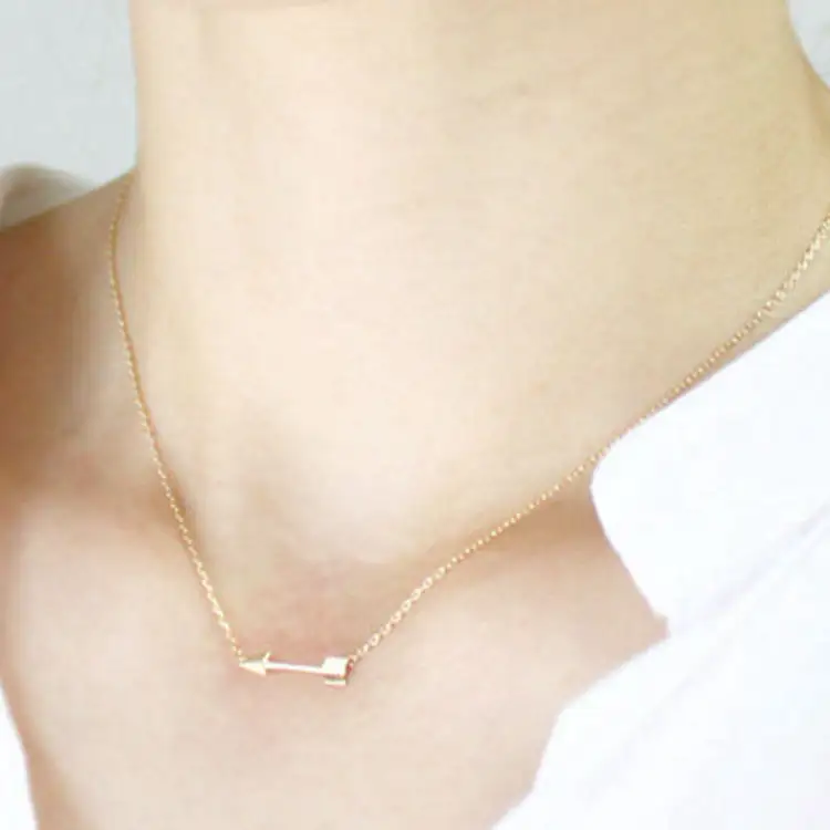 YongZe arrow pendant charms short chain metal necklace women