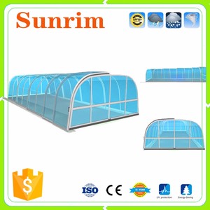 Policarbonato uso familiar corredera cubiertas solares de la piscina para piscinas elevadas - Product Image 1