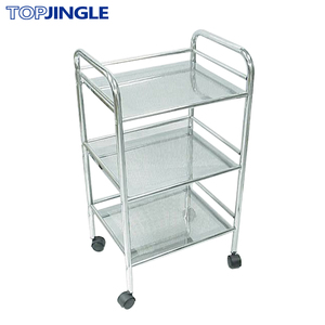 3 Tier bathroom metal <b>cart</b> with <b>wheels</b> - Product Image 1
