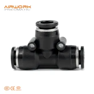 Conector de Manguera de Tubo de Plástico Neumático de 3 Vías Tipo T, Conexión a Presión, Accesorios de Unión en T, Baja Presión, Superficie Lisa - Product Image 1