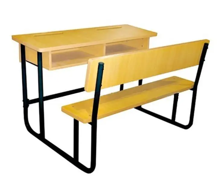 Table et banc d'étude en bois massif, meubles scolaires, 1 pièce