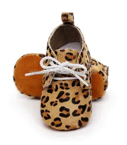 2022 Baby Wholesale First Walkers Toddler cheetah Leather Leopard Shoes stivali Lace Up Baby mocassini