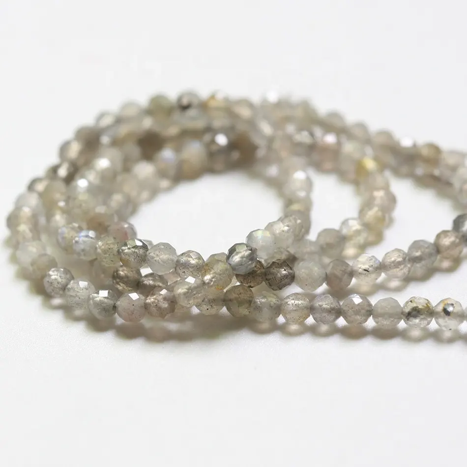 Wholesale Natural Small Tiny Rondel 2mm 3mm 4mm Labradorite Faceted Beads Stone for Jewelry Making