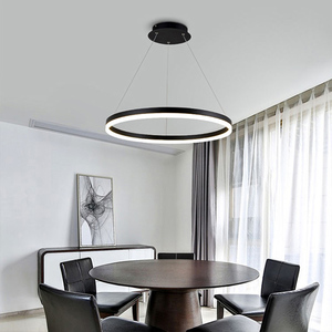 Noir Blanc Couleur lampes suspendues Modernes pour salon salle à manger 3/2/1 Anneaux de Cercle A MENÉ L'éclairage plafonnier luminaires - Product Image 4