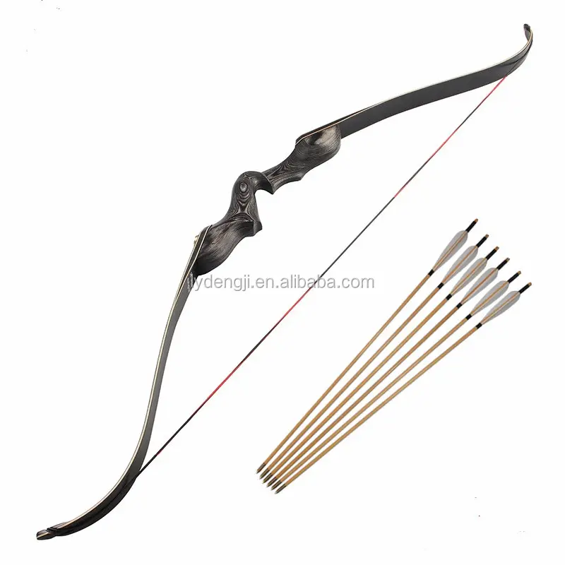 30 to 60 lb archery wooden bow and arrow for hunting