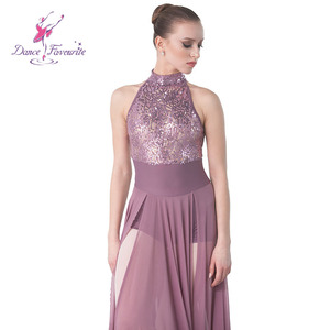 ग्रे बैंगनी वयस्क लड़कियों सेक्विन और जाल गीतात्मक पोशाक समकालीन नृत्य पोशाक प्रदर्शन के लिए 18015 - Product Image 5