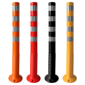 Poste de advertencia flexible de TPU H100cm, poste delineador de bollard de carretera - Product Image 1