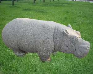 Granite stone sculpture hippo