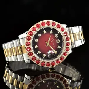 Man Luxury Diamond Wrist Watches wholesale hot sale custom alloy hiphop iced out diamond bling bling watch for men