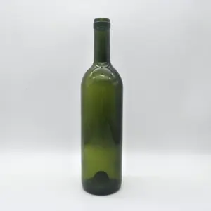 Yeşil renk 750 ml 1000 ml boş cam şarap şişesi toptan