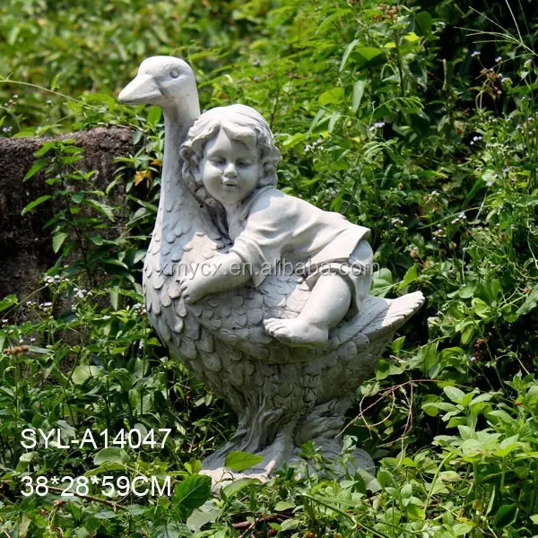 Wholesale MGO garden landscaping little boy & girl garden statue molds