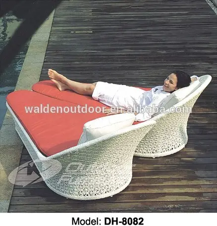 neues design rattan chaise lounger