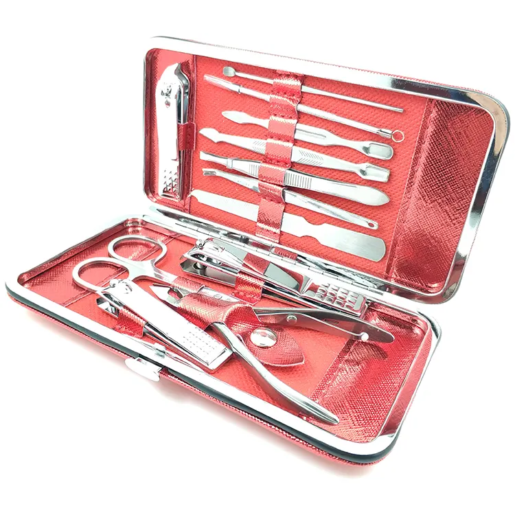 High quality cheap 12pcs travel tools kit pedicure and manicure professional set