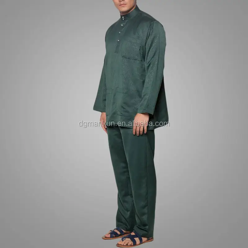 Reliëf Islamitische Mannen Kleding Lange Mouw Baju Pak High End Design Moslim Baju Melayu