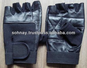 Unisex logotipo personalizado medio dedo guantes de levantamiento de pesas cuero genuino Amara Fitness Color personalizado - Product Image 2