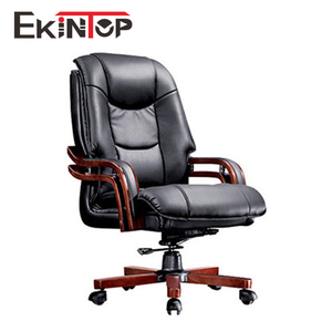 Kursi kantor ergonomis mewah Superior, pijat kaki kayu, sandaran tangan eksekutif, kulit PU, kursi kantor