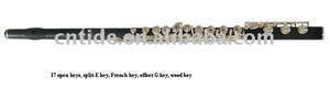 Alto grado profesional de madera de ébano de <span class=keywords><strong>flauta</strong></span>, plata chapado en las teclas, <span class=keywords><strong>con</strong></span> duro caso de la madera - Product Image 1
