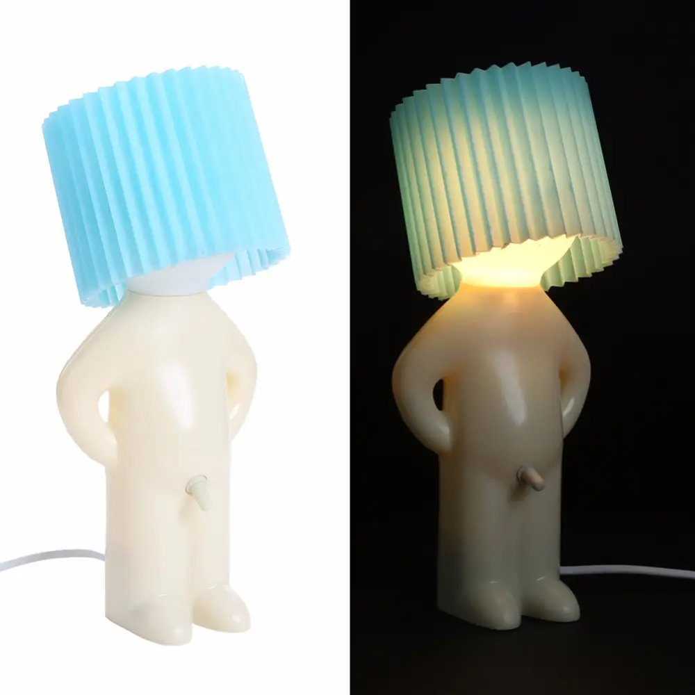 UCHOME Boy Naughty Mr.P A Little Shy lámpara de mesa creativa luces de noche pequeñas/Mr.P shy boy lámpara de escritorio, buena calidad