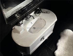 BONNYTM 304/201SS Agraciada Baño de pie Blanco Moderno Vanidad de Baño/Hotel Baño Gabinete de la Vanidad - Product Image 3