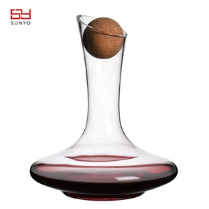 Handmade Lead Free Crystal <strong>Wine</strong> <strong>Decanter</strong> Glass Set <strong>With</strong> Wooden <strong>Stopper</strong> - Product Image 2