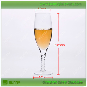 <span class=keywords><strong>la</strong></span> boca de soplado de color rojo <span class=keywords><strong>vino</strong></span> de cristal de vidrio de champagne con espiral de madre - Product Image 1